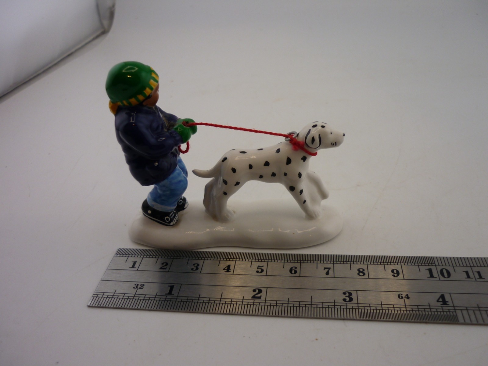 Department 56 Snow Village Boy Walking Dalmatian Dog Porcelain Village Figure