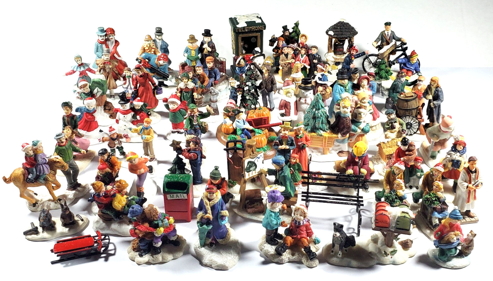 Christmas Town People & Accessories-58pc Mixed Lot -Lemax~Dept 56~O’Well~Other