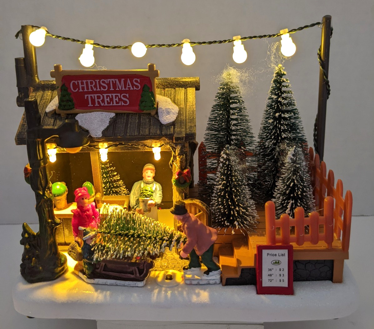 Northlight Christmas Village Tree Farm Shop LED Battery Operated Table Top Decor