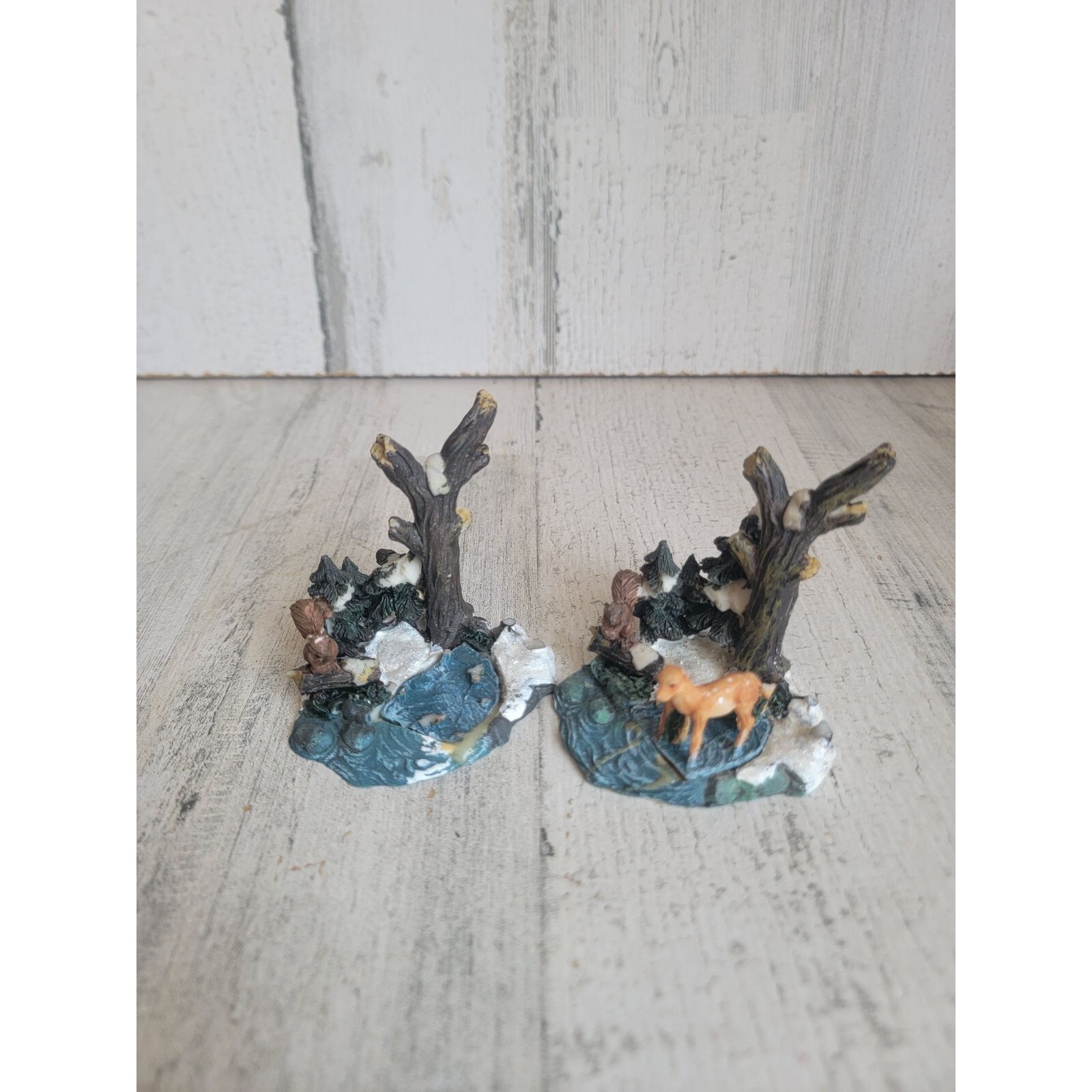 Forest deer AS IS woods scenic village accessory xmas