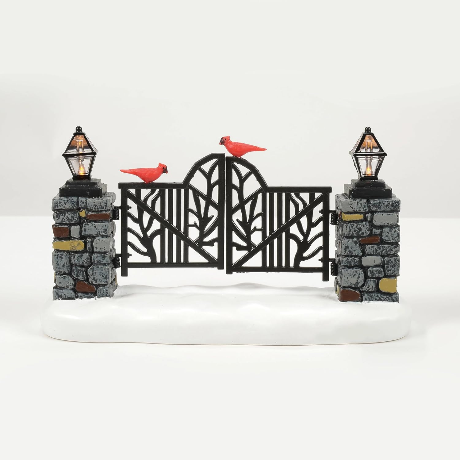 Village Collection Accessories Cardinal Christmas Gate Lit Figurine, 3.3 Inch, M