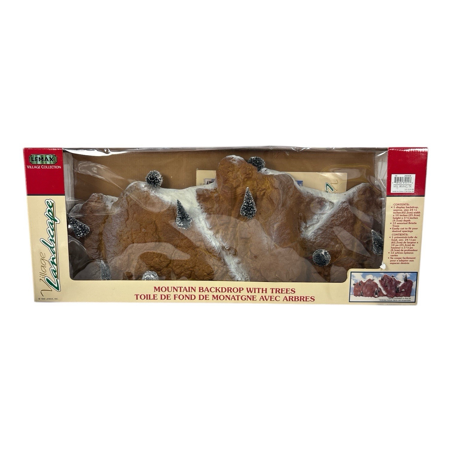 VTG LEMAX Village Large Landscape Mountain Backdrop w/ Trees 1998 Christmas
