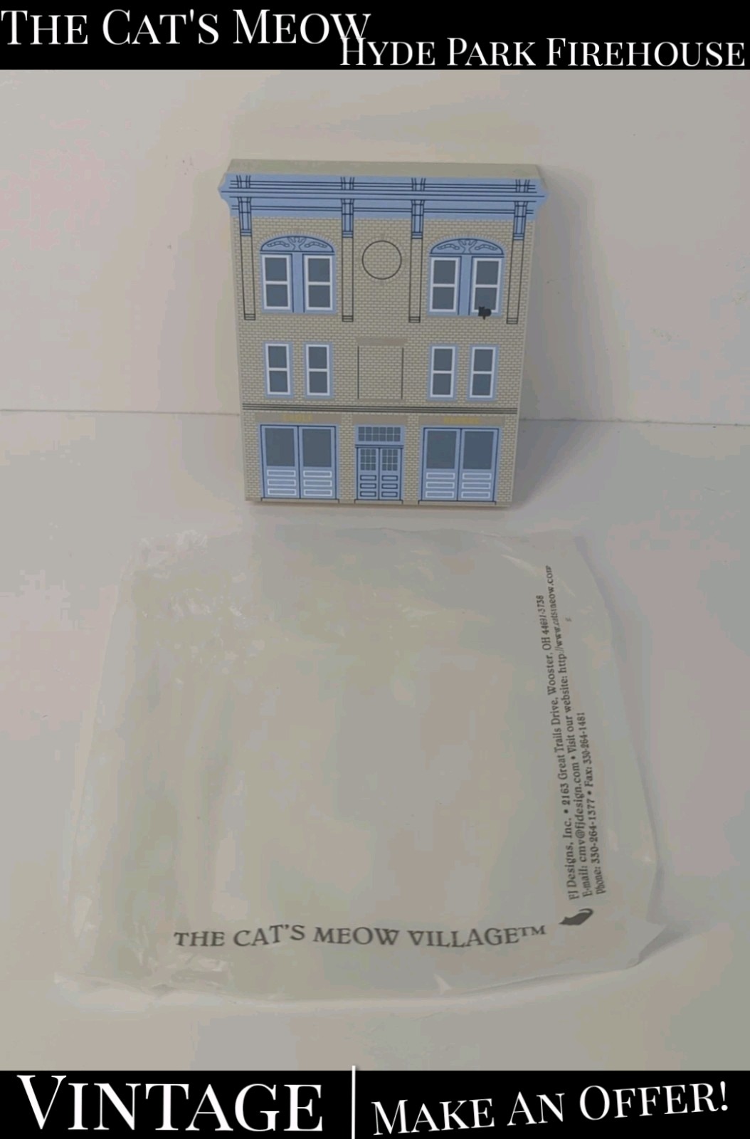 ✨VINTAGE✨ The Cat’s Meow Village – HYDE PARK NY Historic Series – FIREHOUSE