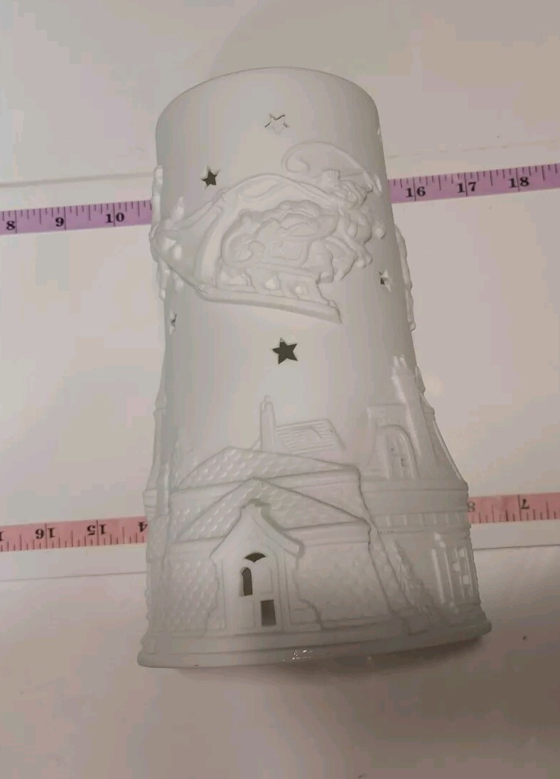 Department 56 Winter Silhouette Nights White Porcelain Candle Cylinder