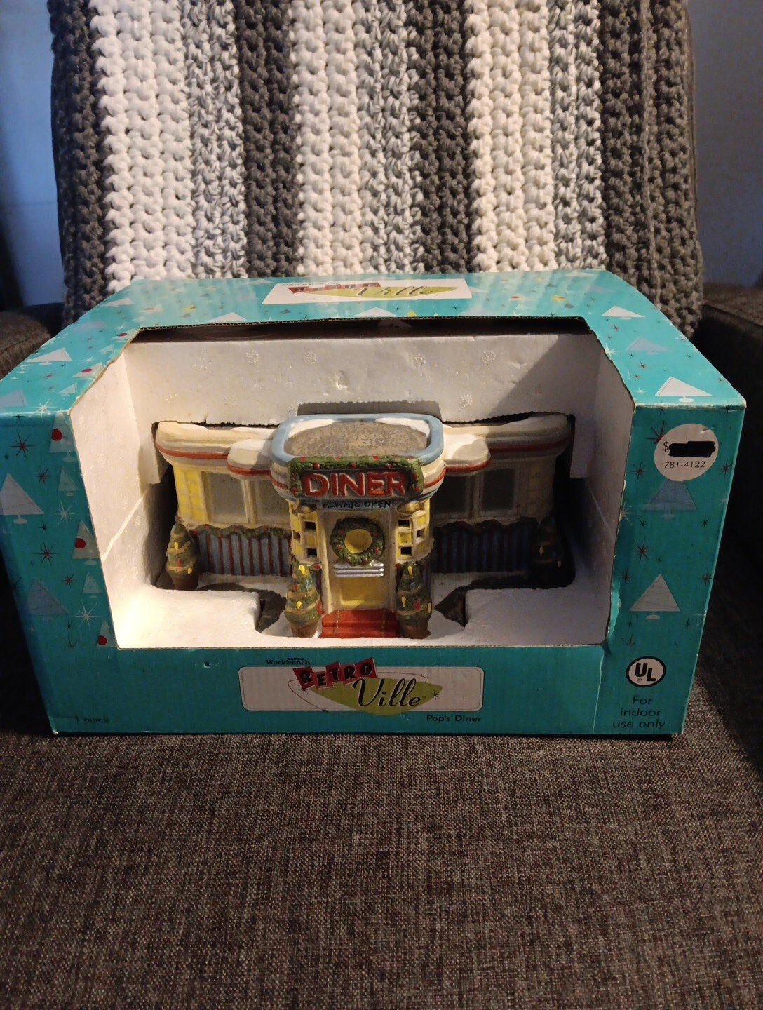 Retroville Pop’s Diner Lighted Village Building Retro Santa’s Workbench
