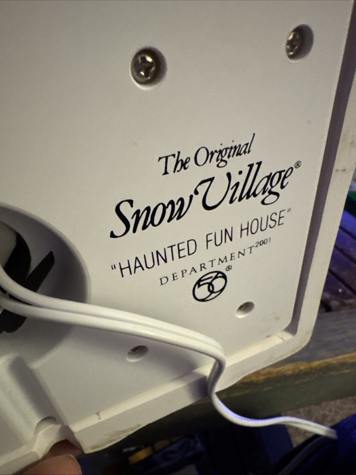 Department 56 Halloween Haunted Fun House W/ Accessories & Box, Retired, Works!