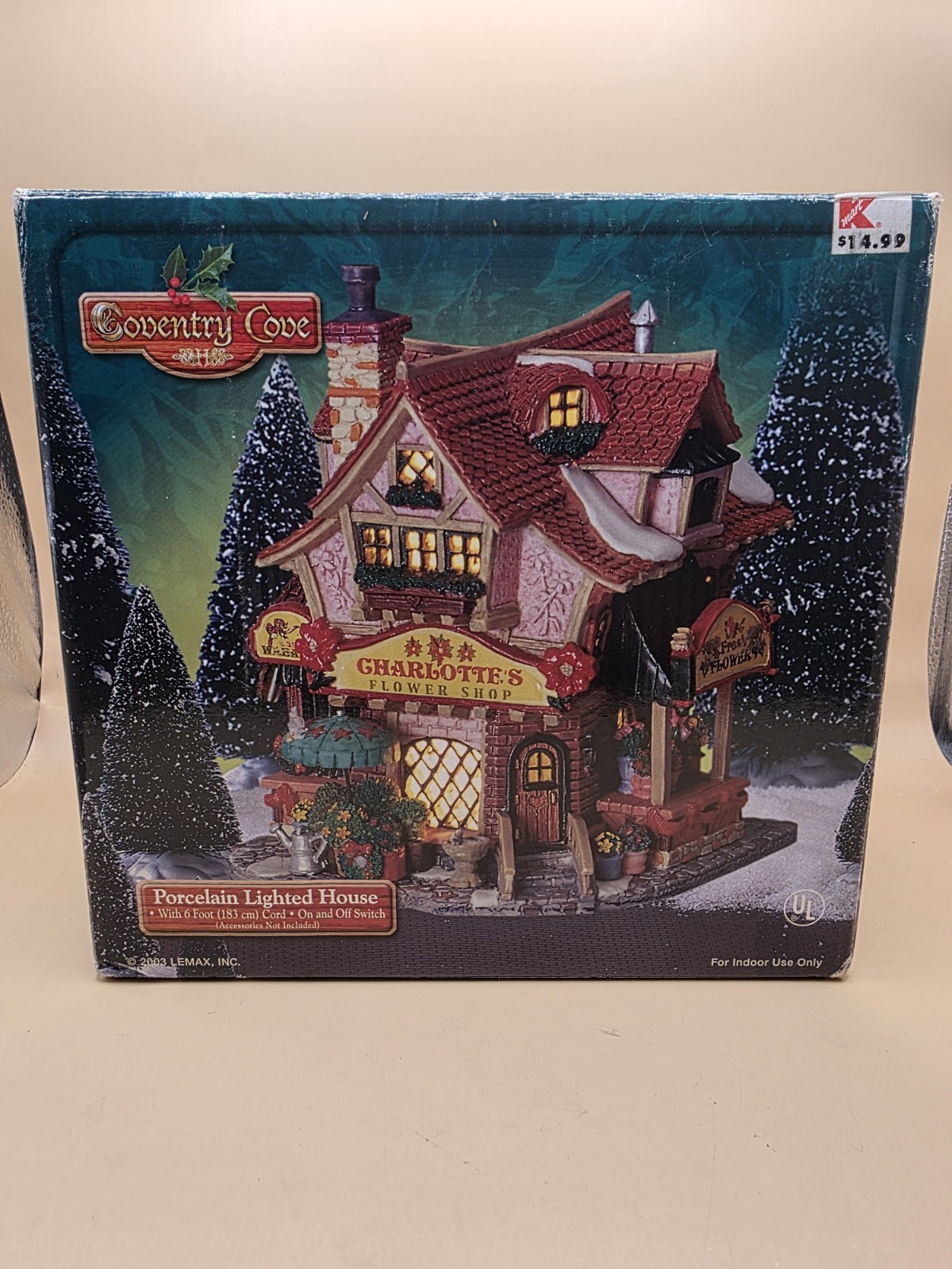 Lemax Coventry Cove Charlotte’s Flower Shop 2003 Porcelain Lighted House In Box