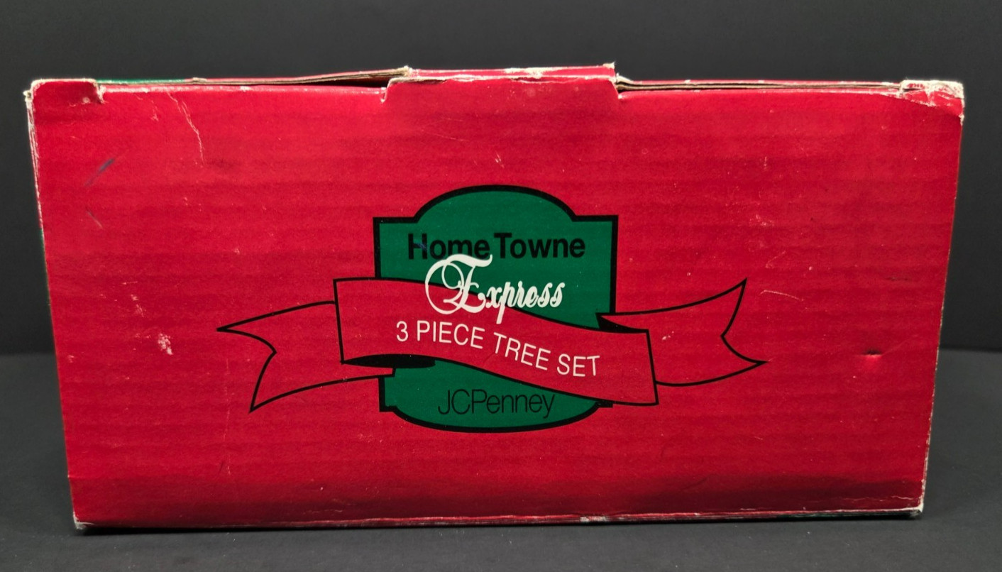 Home Towne Express 3 Piece Green Trees Set 1999 by JC Penny NEW IN BOX