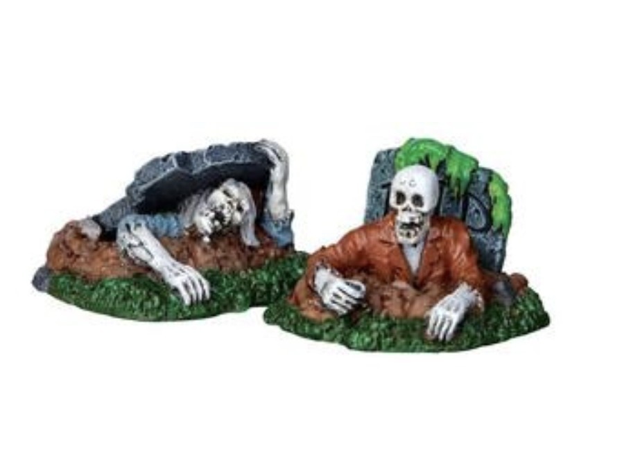 Retired – Lemax 22007 ZOMBIES Set of 2 Spooky Town Halloween Village