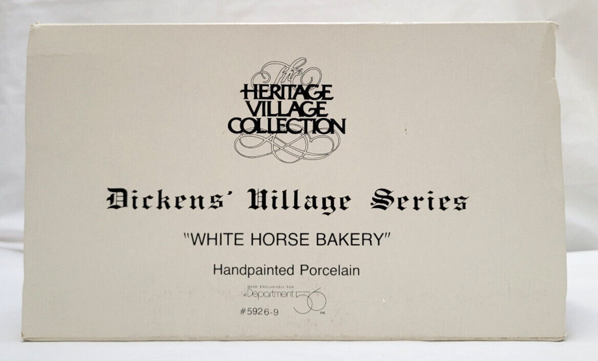 Vintage Dept 56 Dickens’ Village Series WHITE HORSE BAKERY #59269 Retired-Lot A