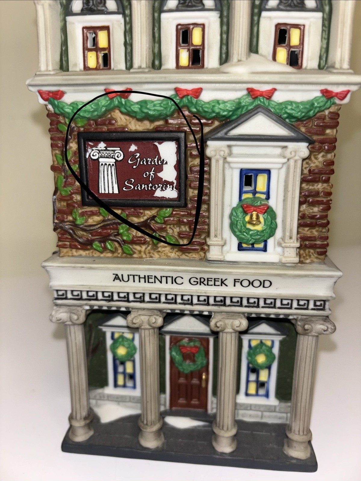Dept 56 Garden of Santorini Christmas in the City Series No Light Or Sign READ