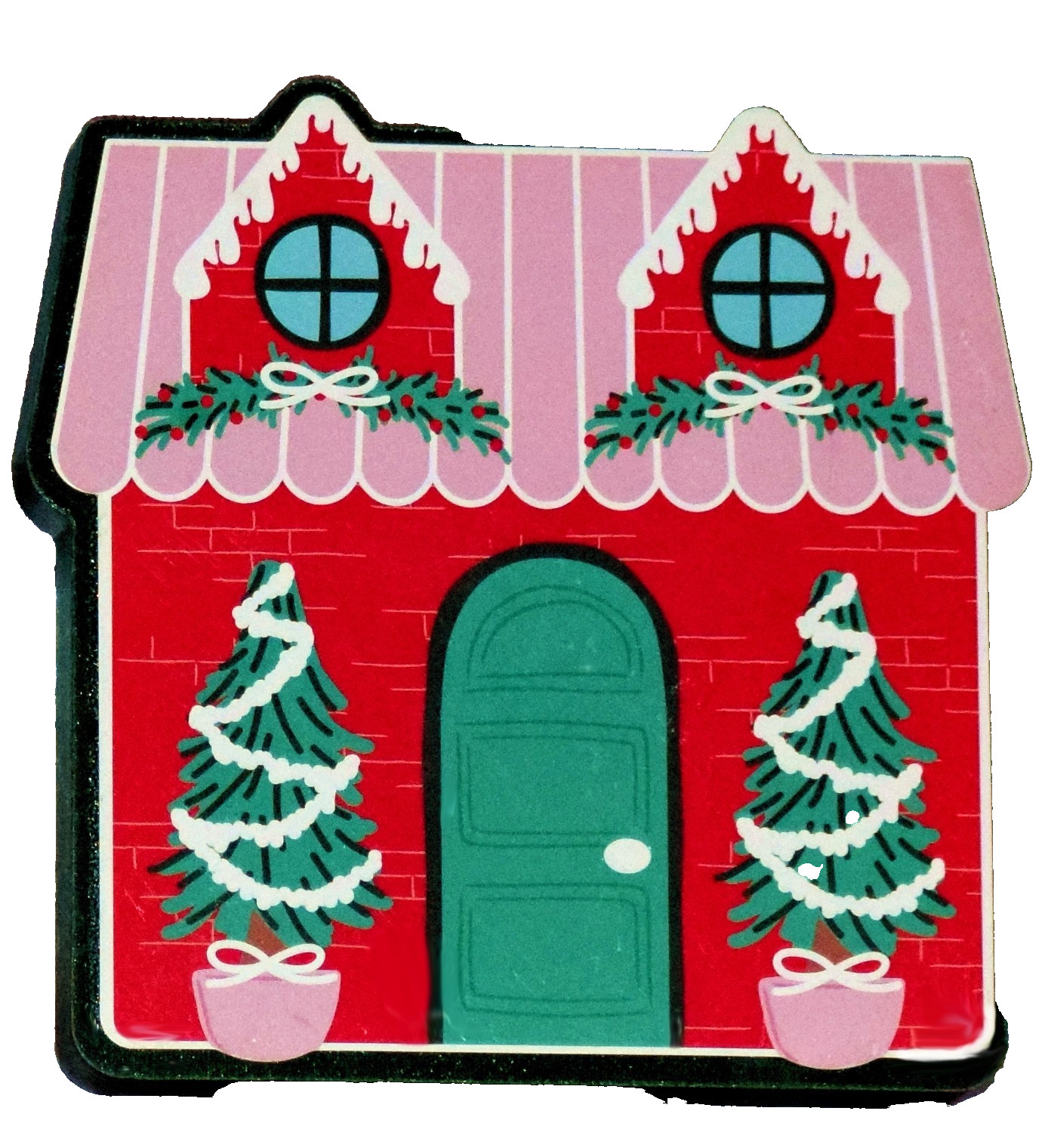 NWT BRIGHT STAR CHRISTMAS HOUSE FOR HOLIDAY DECORATION- DECAL ON WOOD BLOCK