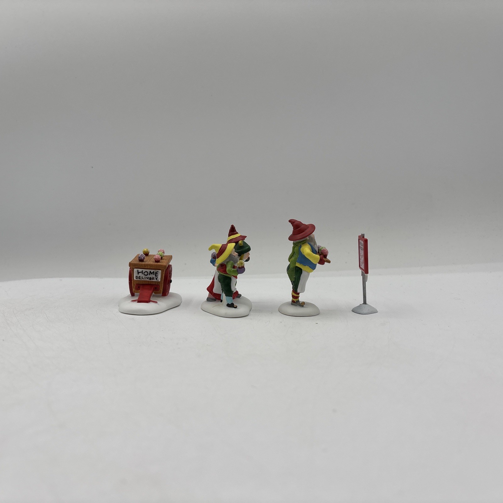 Department 56 1994 Vintage Heritage Village Snow Cone Elves 5637-5 Set Of 4 EUC