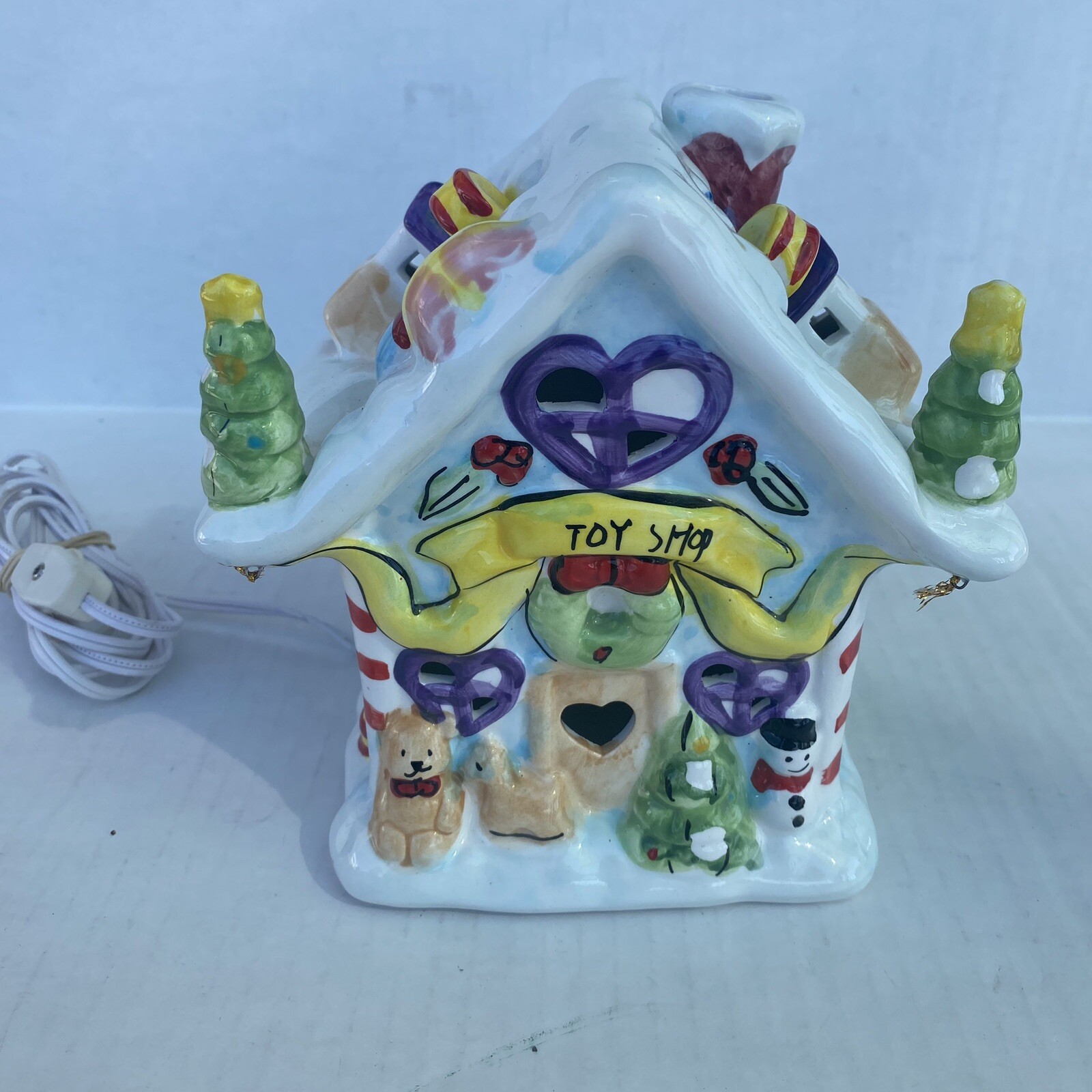 Elements Vintage Lot of 9 Christmas Village Ceramic Light Houses Figurines