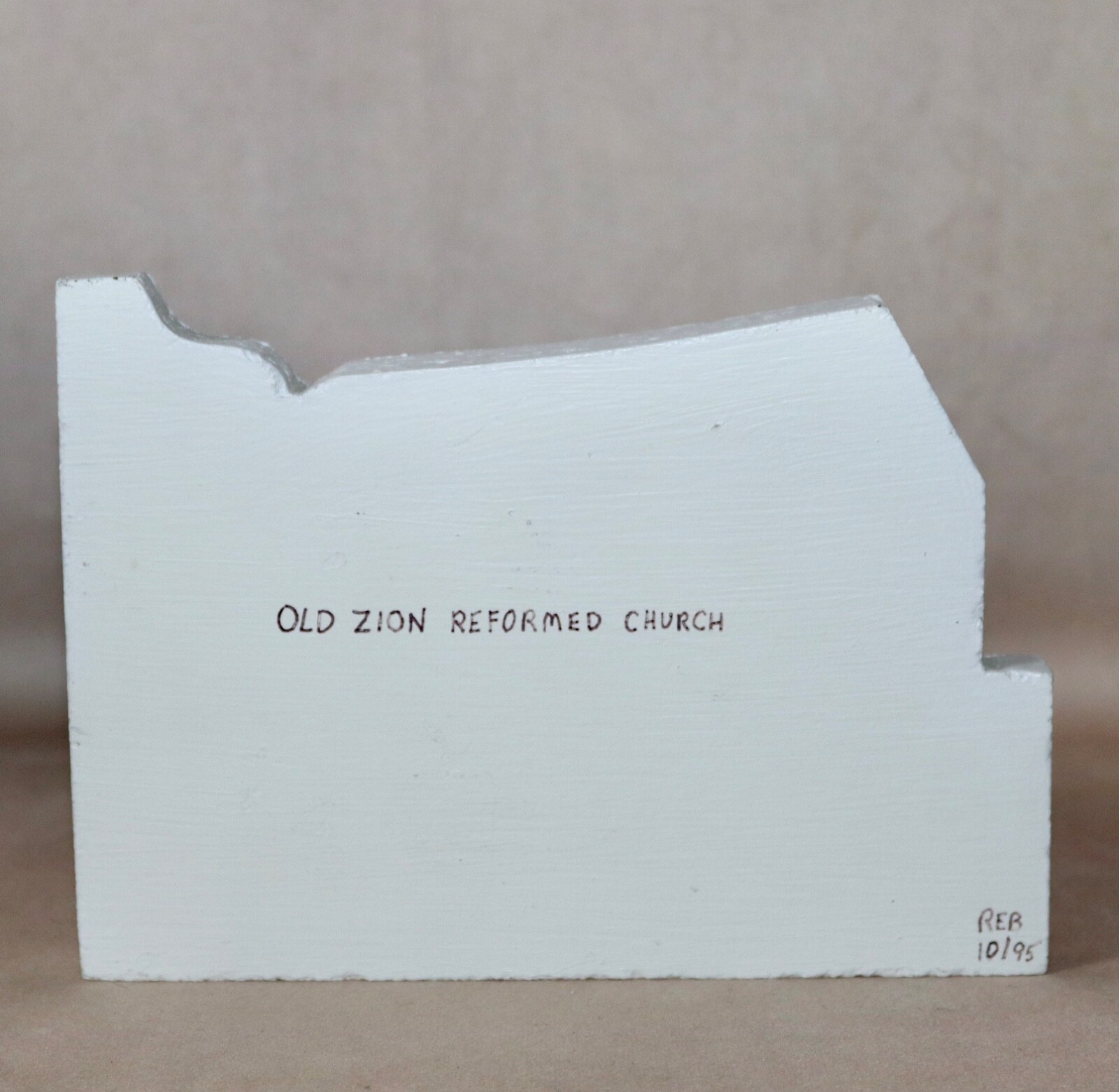 Old Zion Reformed Church ~ Brickerville PA 10/1995 Photo On Wood Shelf Sitter