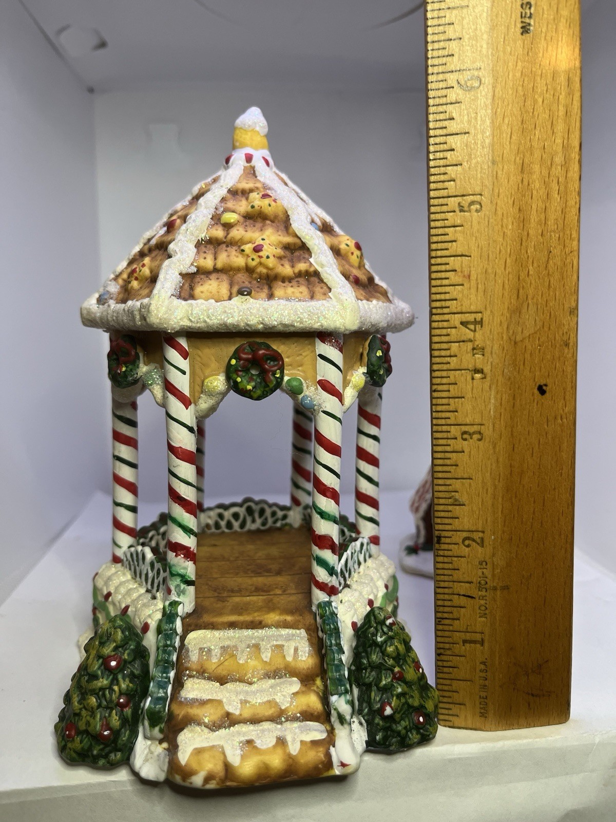 christmas decorations ceramic gingerbread gazebo & house w carolers