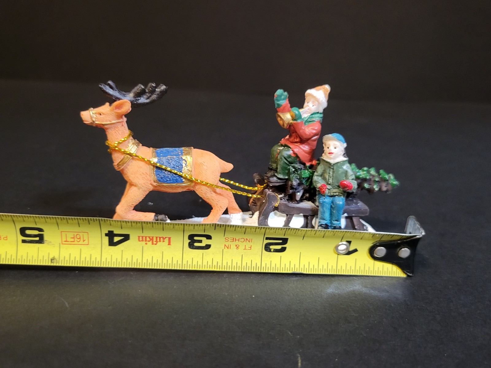 Holiday Time Santas Workbench Christmas Village Children On Sled With Reindeer