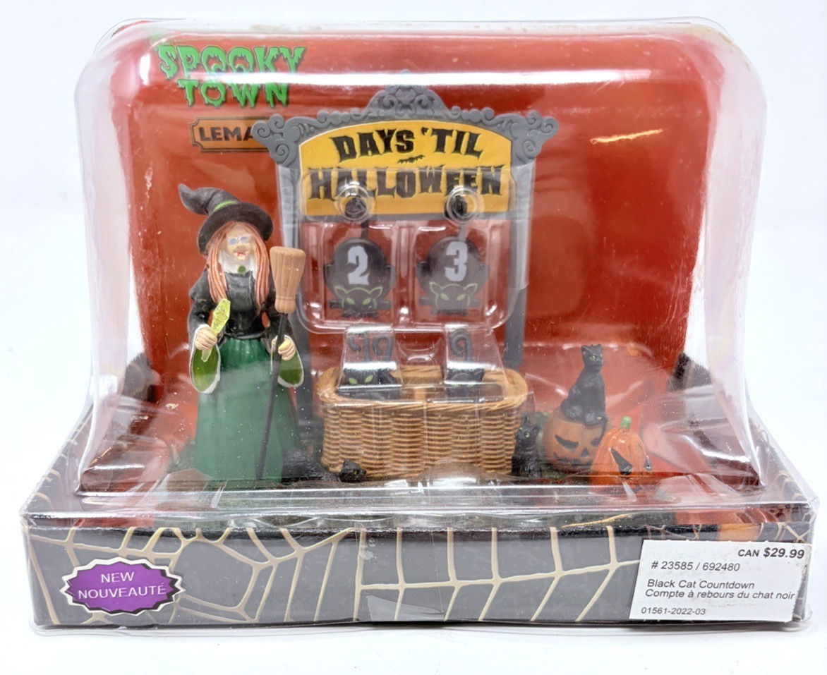 Lemax Spooky Town Black Cat Countdown Calendar Halloween Decoration 23583