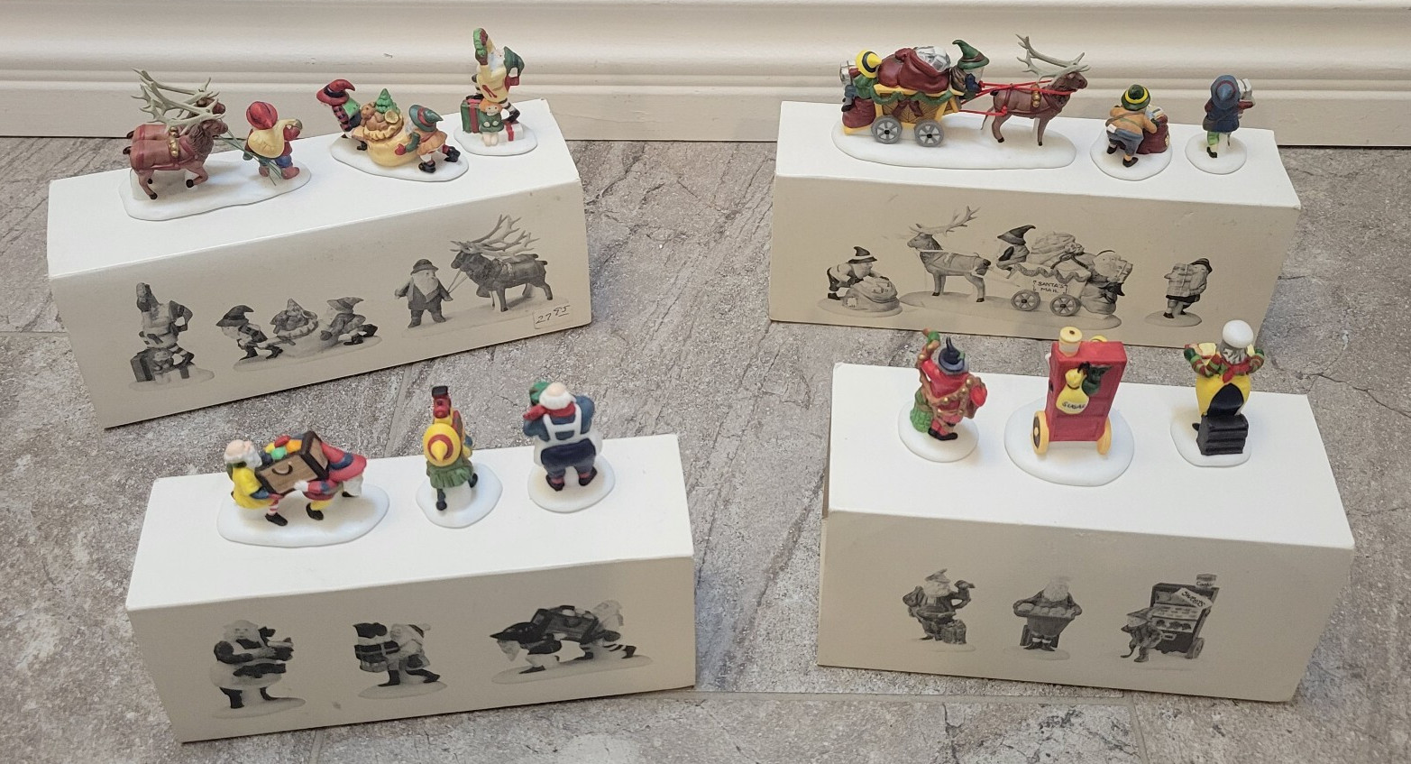 Lot Vintage Dept 56 Heritage Village Collection Toymaker Elves Toy Peddler