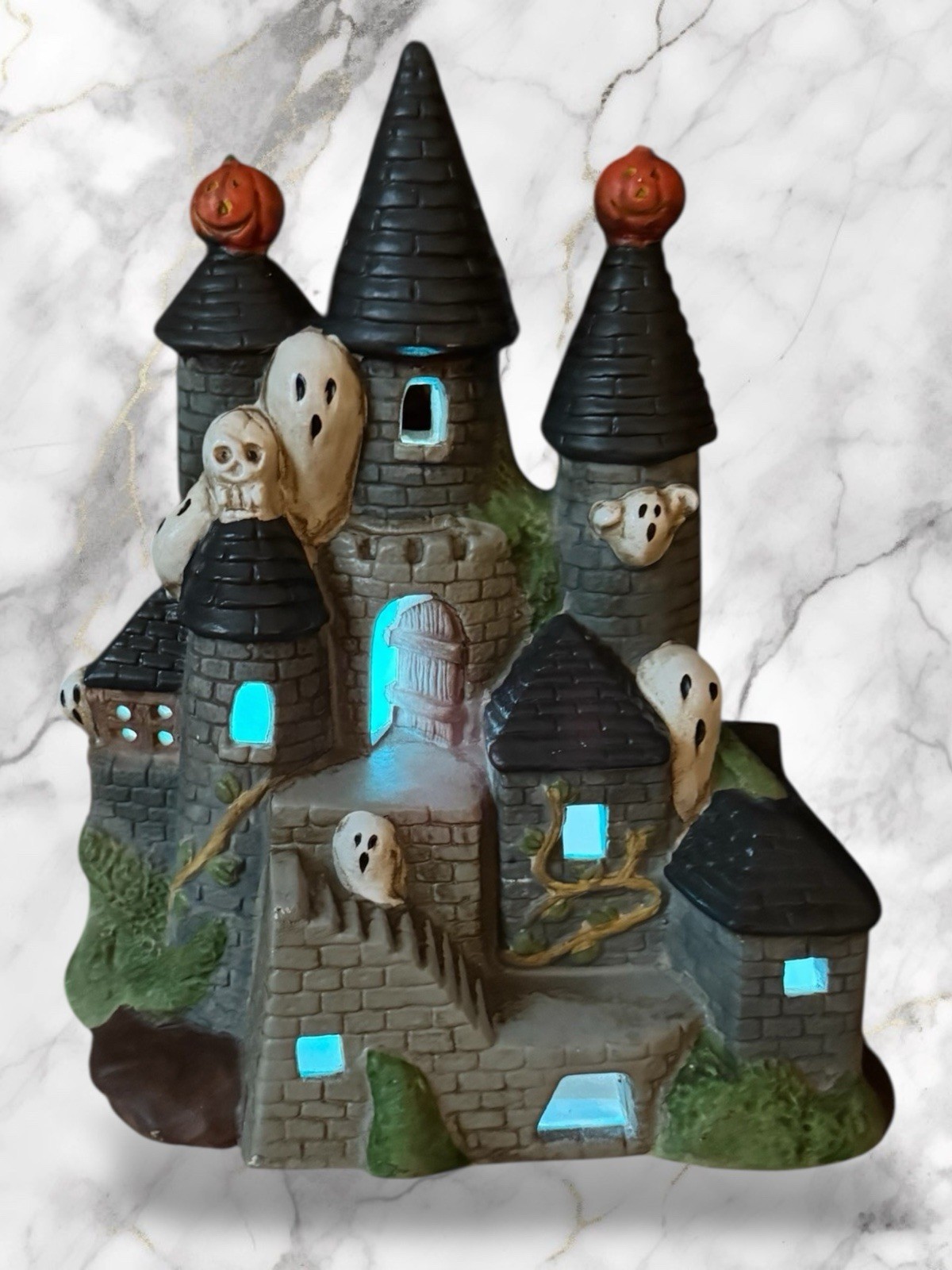 Pacific Rim Haunted Turret House Lighted Vintage Halloween Castle #1962 Tested