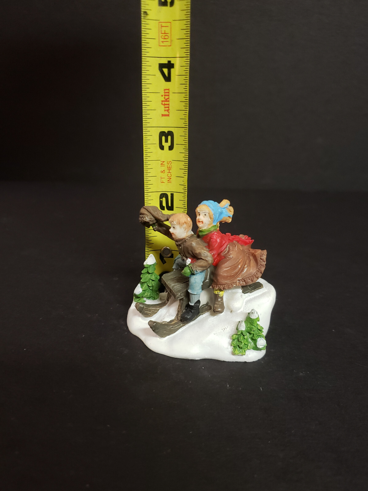 Holiday Time Santas Workbench Christmas Village Boys Kids Sledding Fun Sled