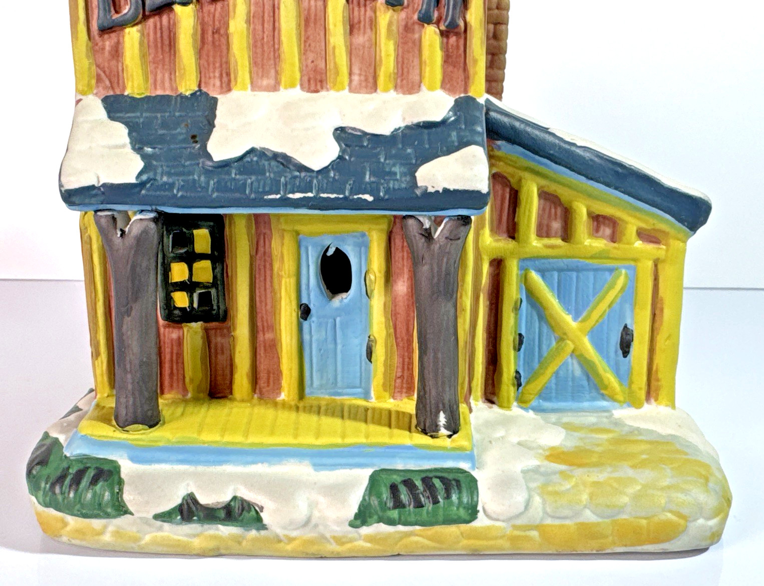EJ Hodgson Blacksmith 7″ Ceramic Christmas Village Lighted House NEW Cord & Bulb