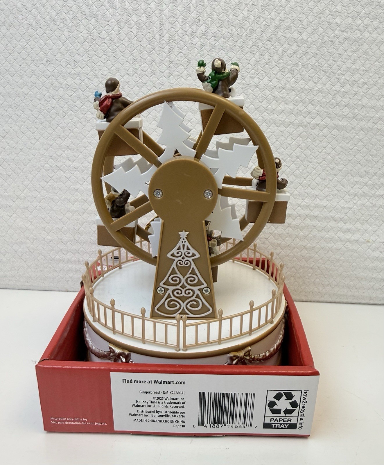 Animated Christmas Village Ferris Wheel Decorative Display6″ Holiday Time Works!
