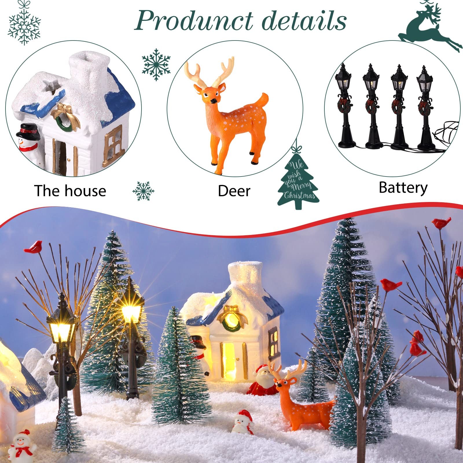 Namalu 34 Pieces Christmas Miniature, Mainly in Red, White, Brow, and Green