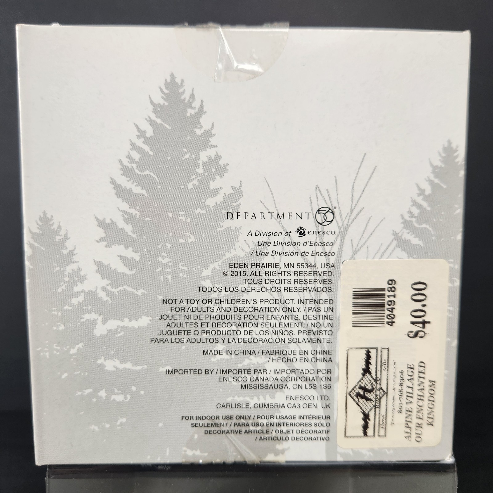 Dept 56 OUR ENCHANTED KINGDOM 4049189 Alpine Village Series DEPARTMENT D56 New