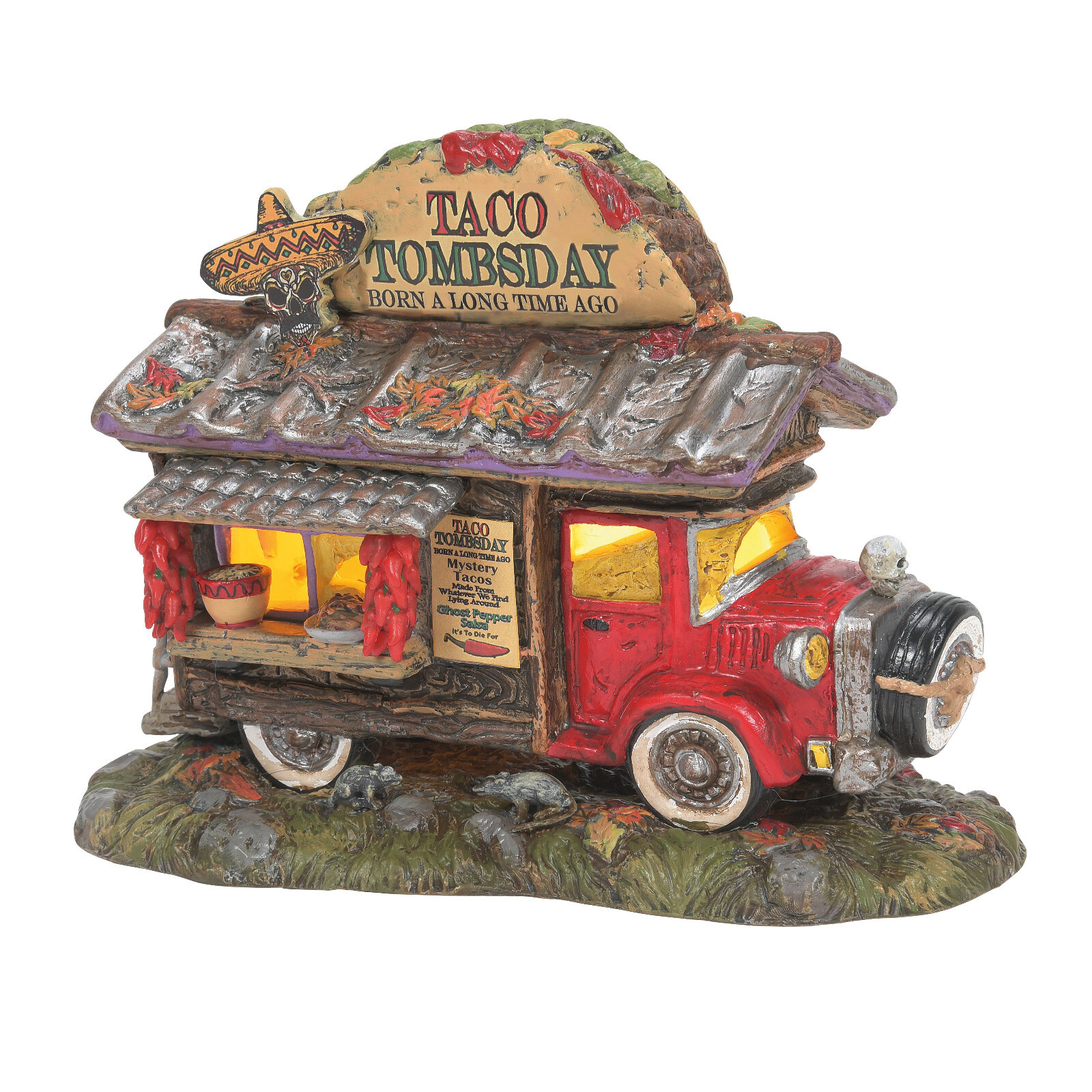 Dept 56 TACO TOMBSDAY TACO TRUCK Halloween Village 6011448 NEW 2023 Snow Village