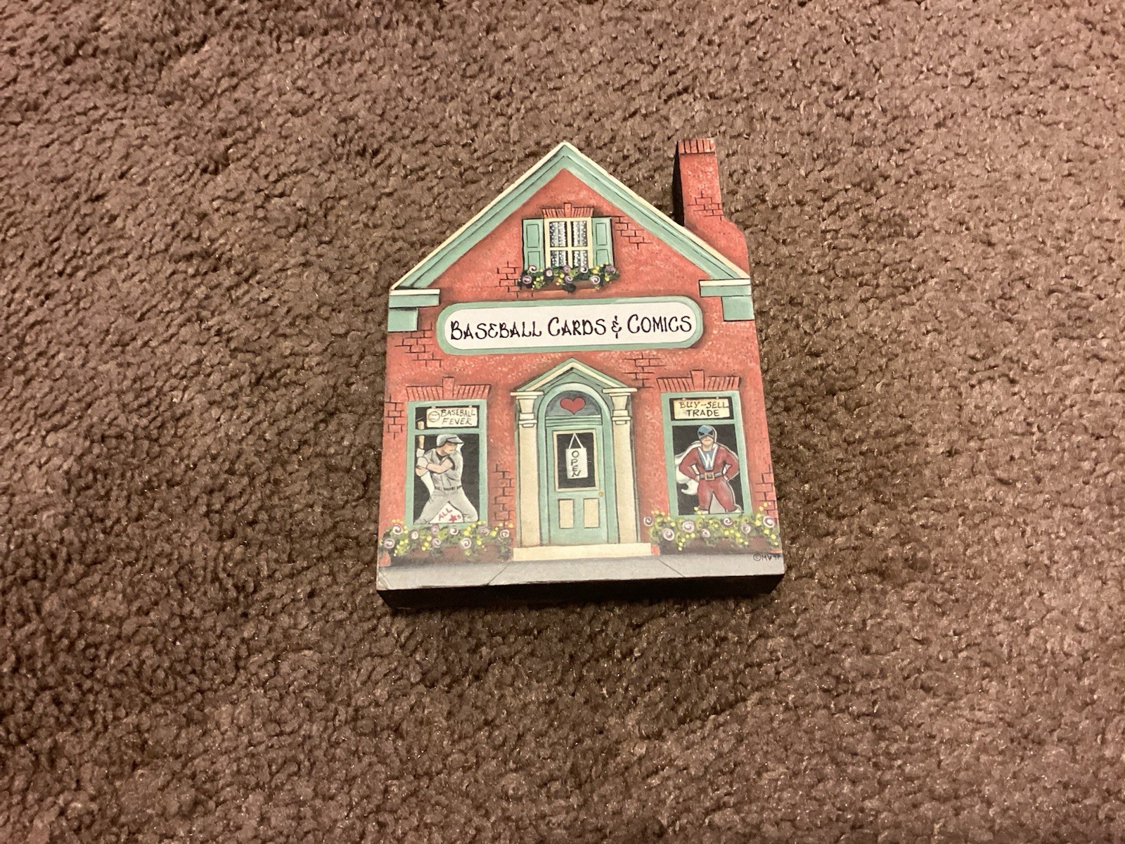 Brandywine Woodcraft Wooden Baseball Cards & Comics Shelf Sitter Decor