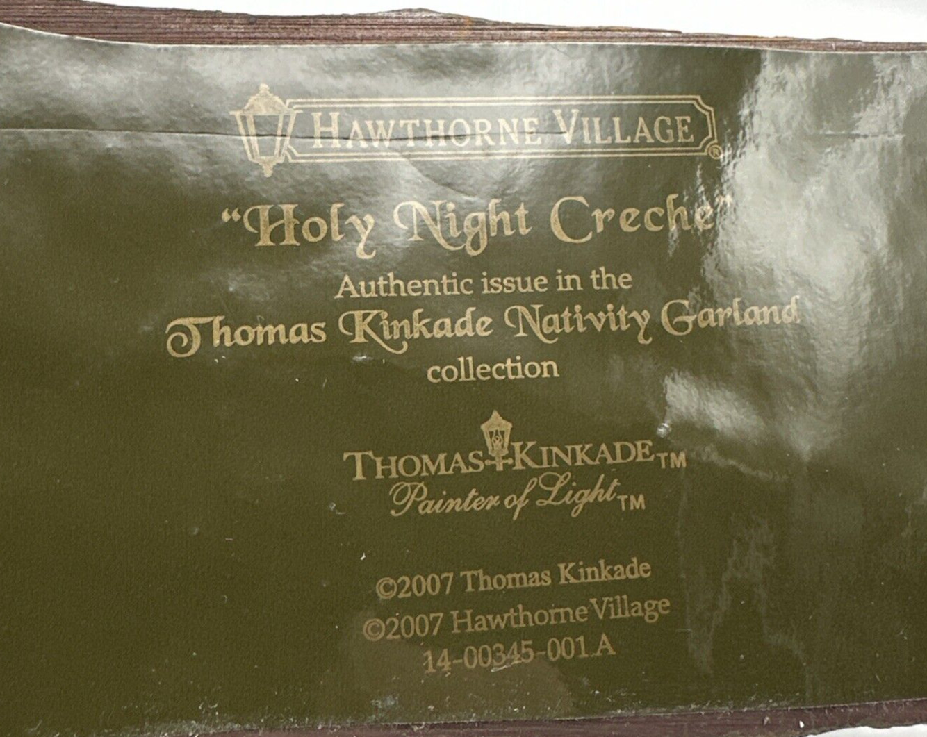 Thomas Kinkade The Holy Family Holy Night Creche Nativity Garland Hawthorne COA