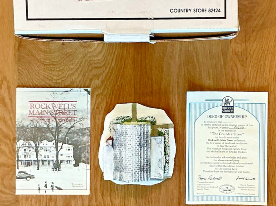 THE COUNTRY STORE Rhodes Studios NORMAN ROCKWELL Landmark Sculptures MAIN STREET