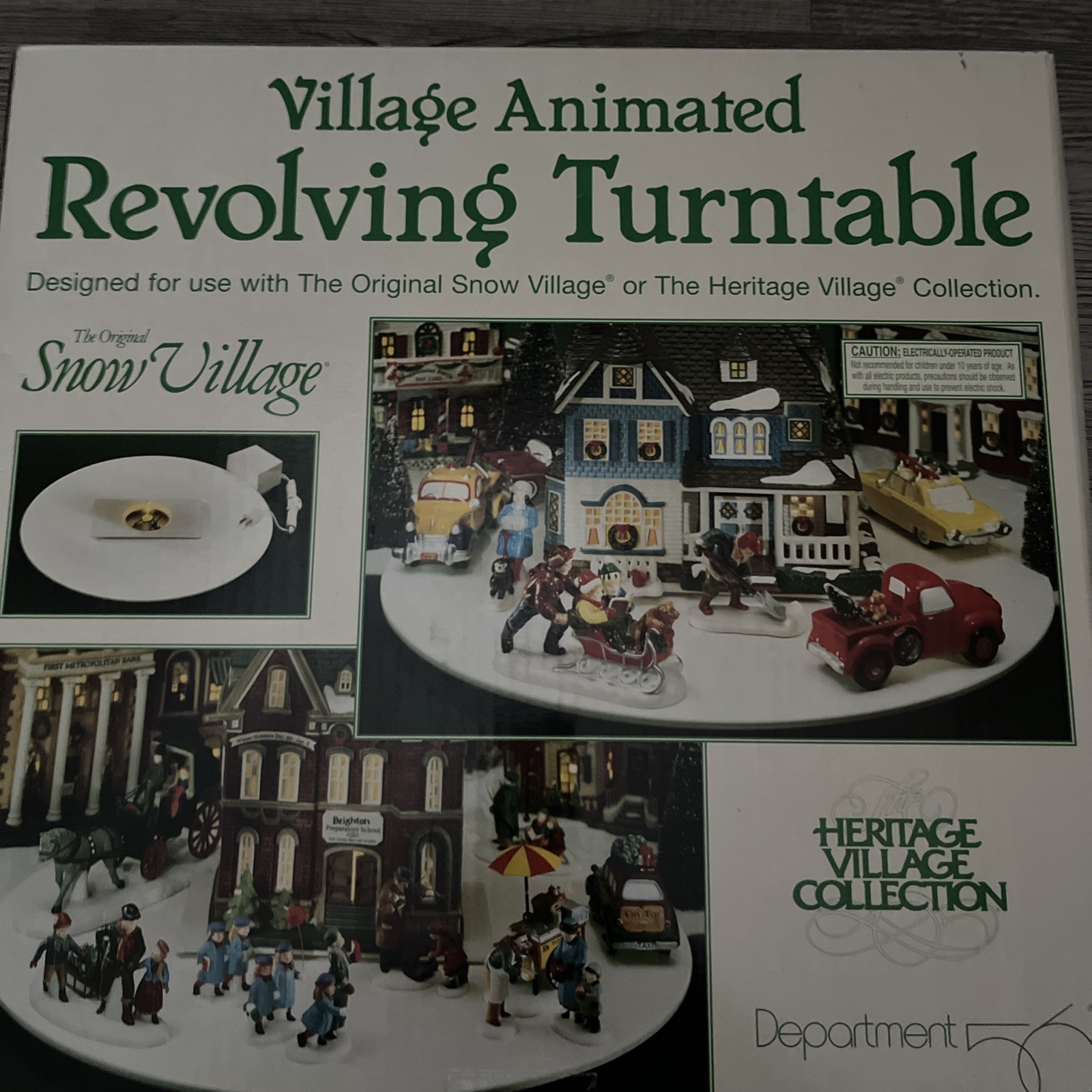 Department 56 Snow Village Lighted Animated Revolving Turntable Works Dept.
