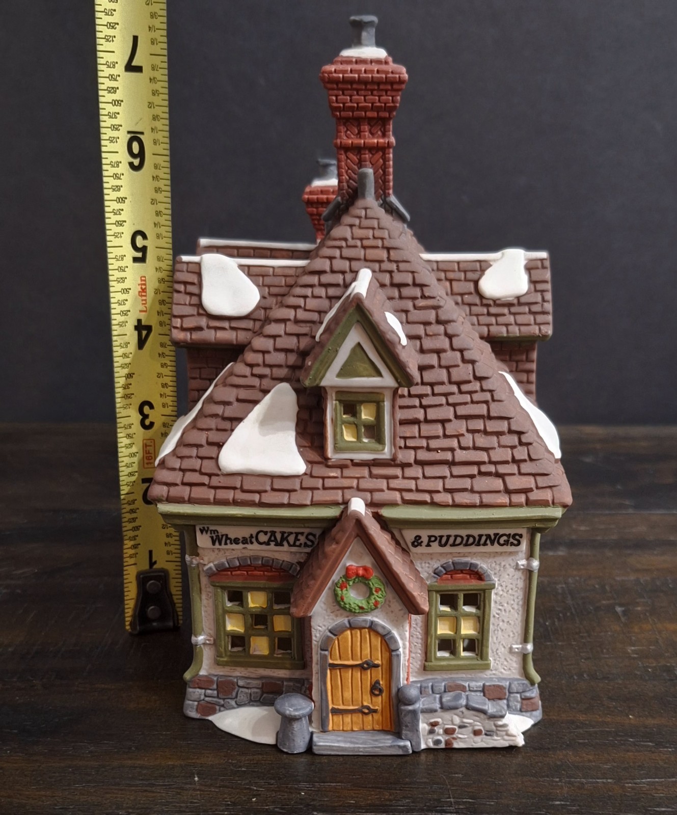 Vintage 1993 Dept 56 Dickens’ Village “W. M. WHEAT CAKES & PUDDINGS” Light Up