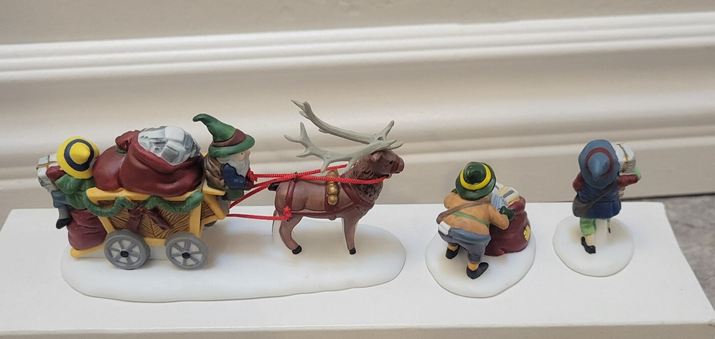 Lot Vintage Dept 56 Heritage Village Collection Toymaker Elves Toy Peddler