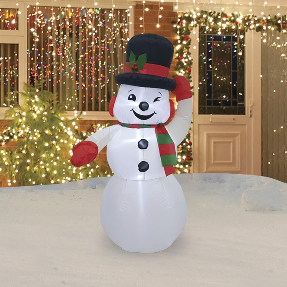 4′ Lighted LED Vintage Snowman Christmas Inflatable Fun Holiday Outdoor Decor