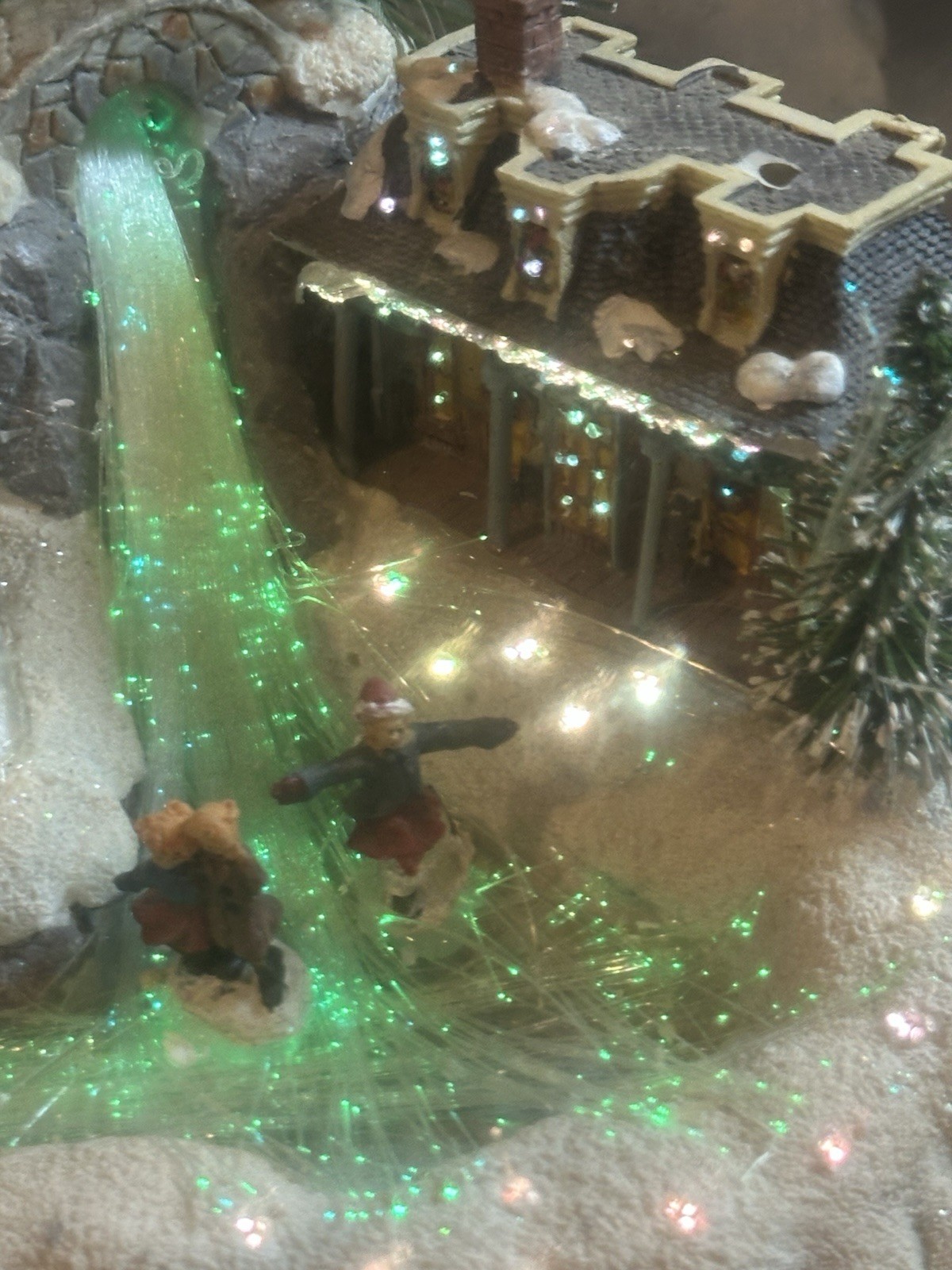 Puelo Fiber Optic Color Changing Christmas Village Vintage Christmas Decor