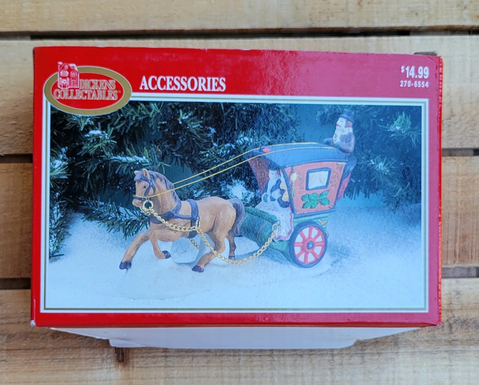 VINTAGE 1995 DICKENS COLLECTABLES ACCESSORIES ~CHRISTMAS HORSE-DRAWN CARRIAGE