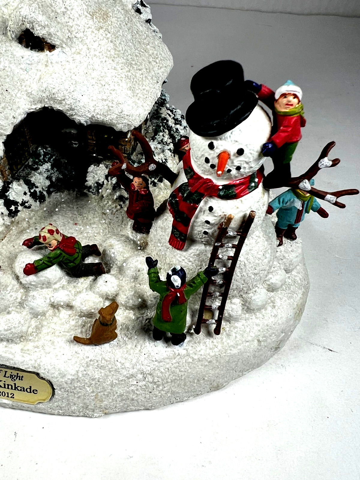 Thomas Kinkade Christmas Table Top Display, “Everett’s Cottage” 1998, Lights Up