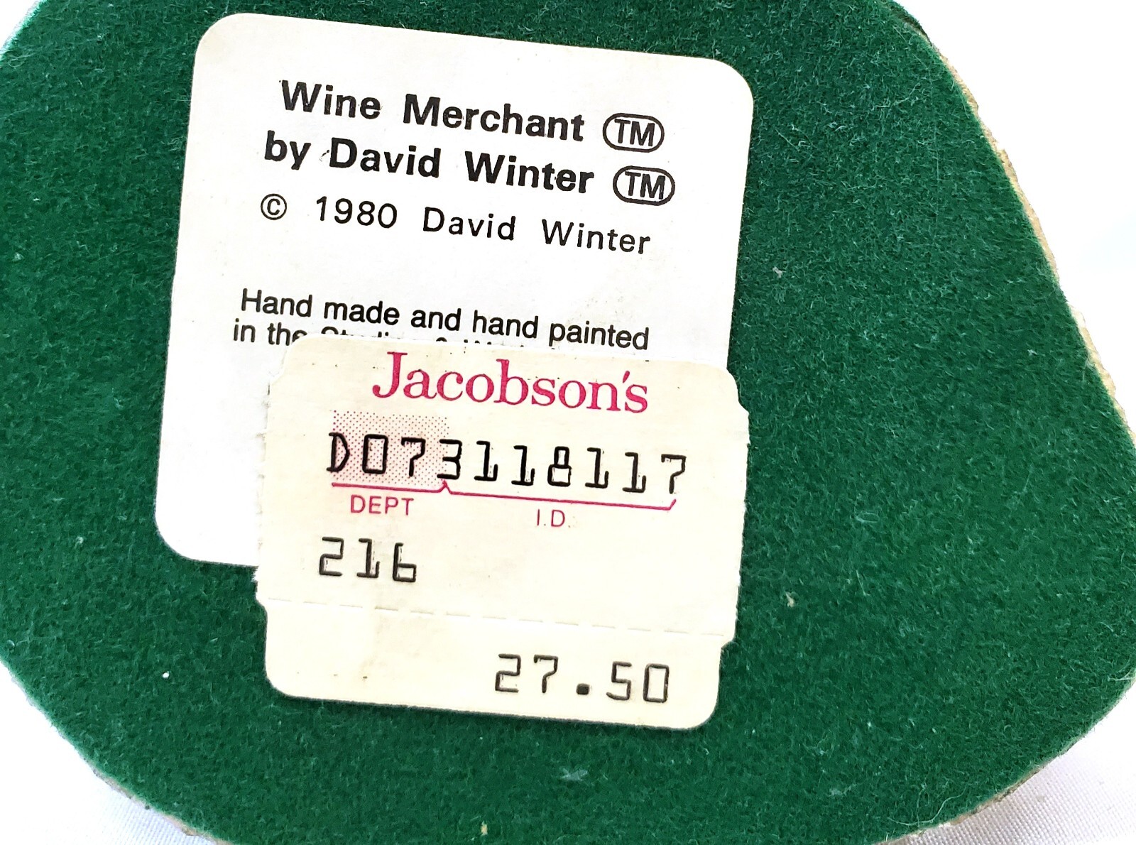 David Winter Cottages WINE MERCHANT miniature collectible village building 1980