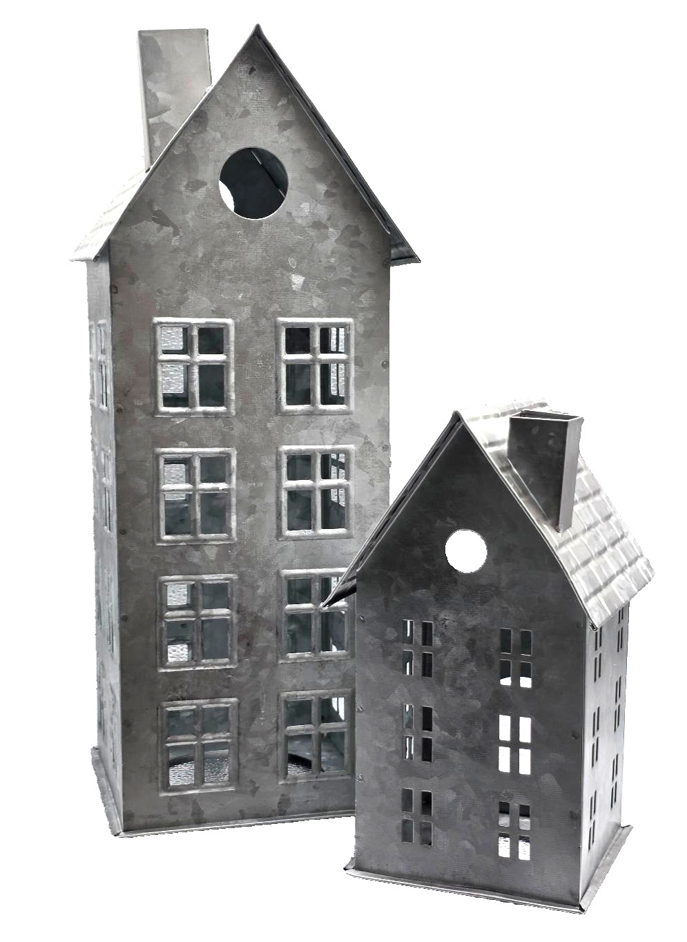 Pottery Barn Galvanized Village Houses SET of 2