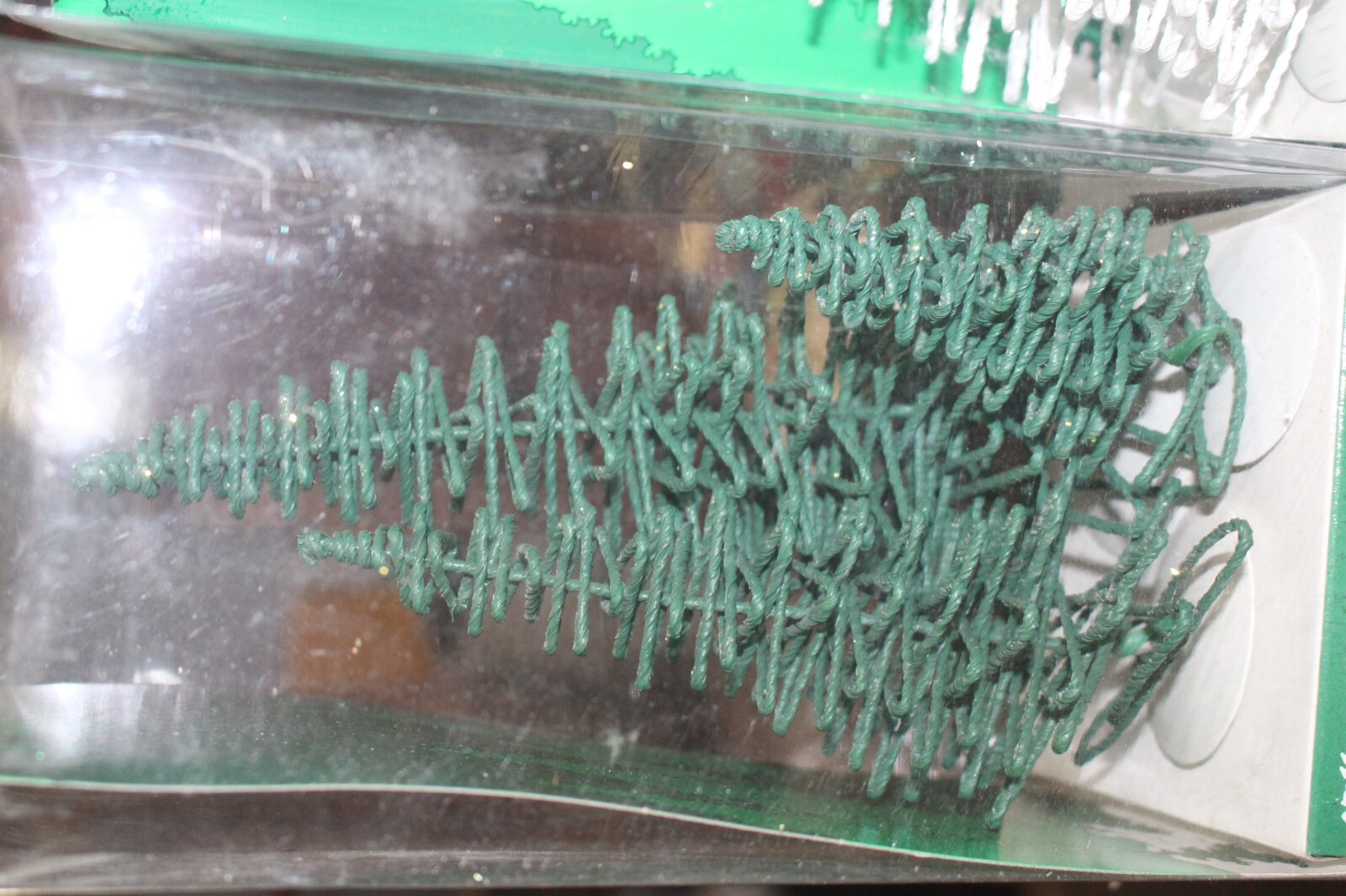 Dept 56 Village Frosted Zig Zag Trees 2 Sets Green and White
