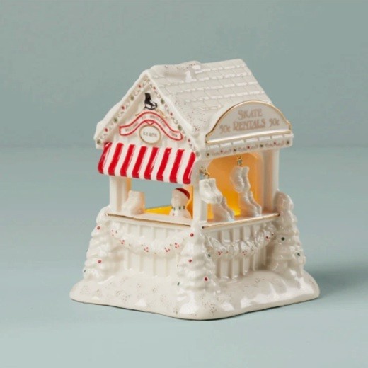 Lenox Mistletoe Park Village Series SKATE RENTAL Booth NEW IN BOX