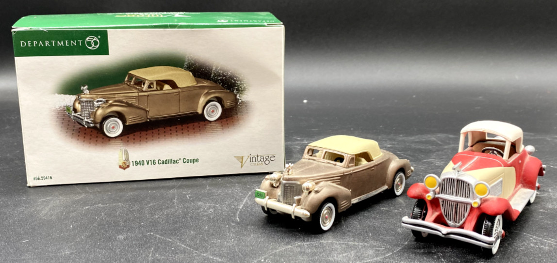 DEPT. 56 1940 V16 CADILLAC COUPE #56.59416 & 1935 DUESENBERG, USED
