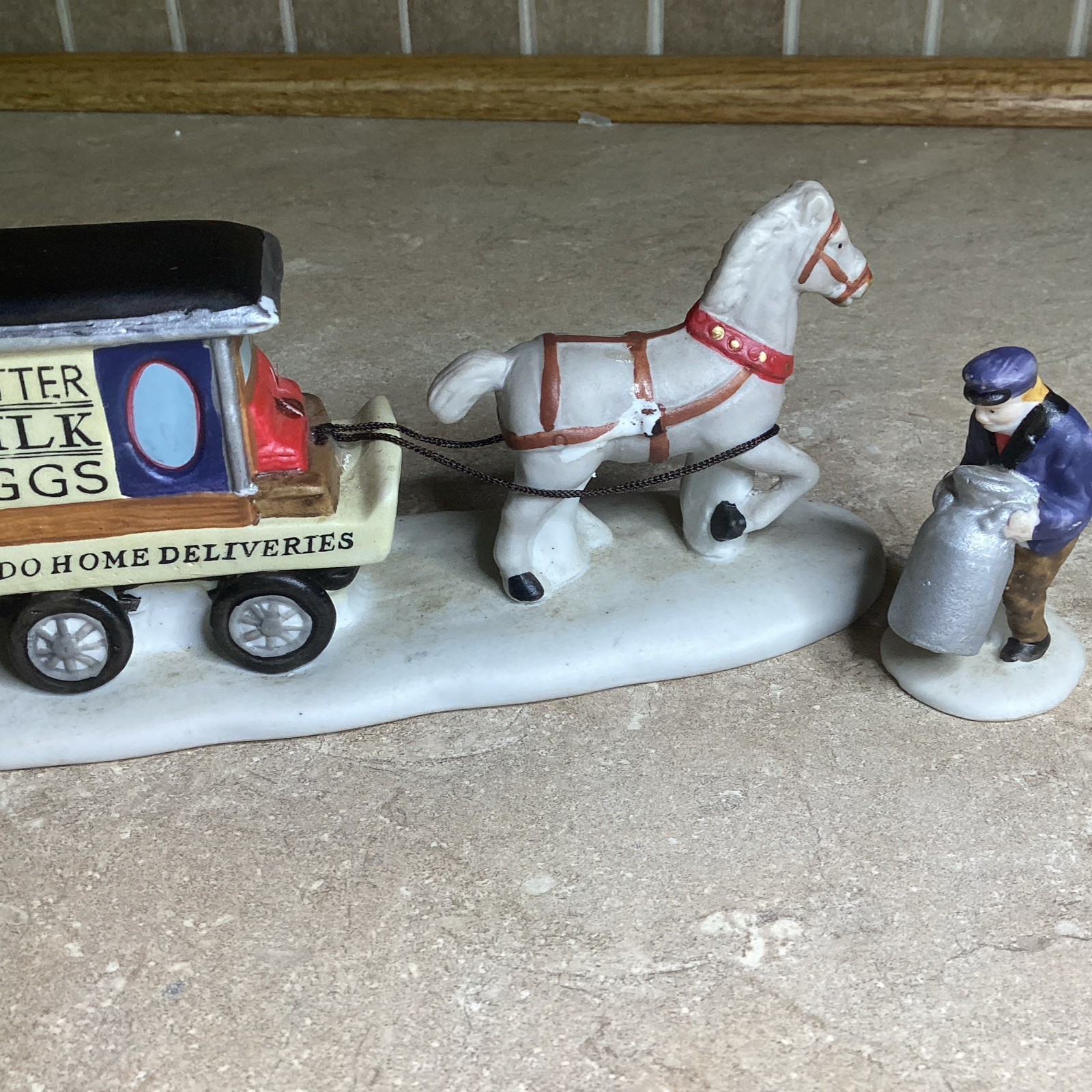 Lemax Christmas Village Accessories, Butter, Milk & Eggs Vendor- 3” Tall