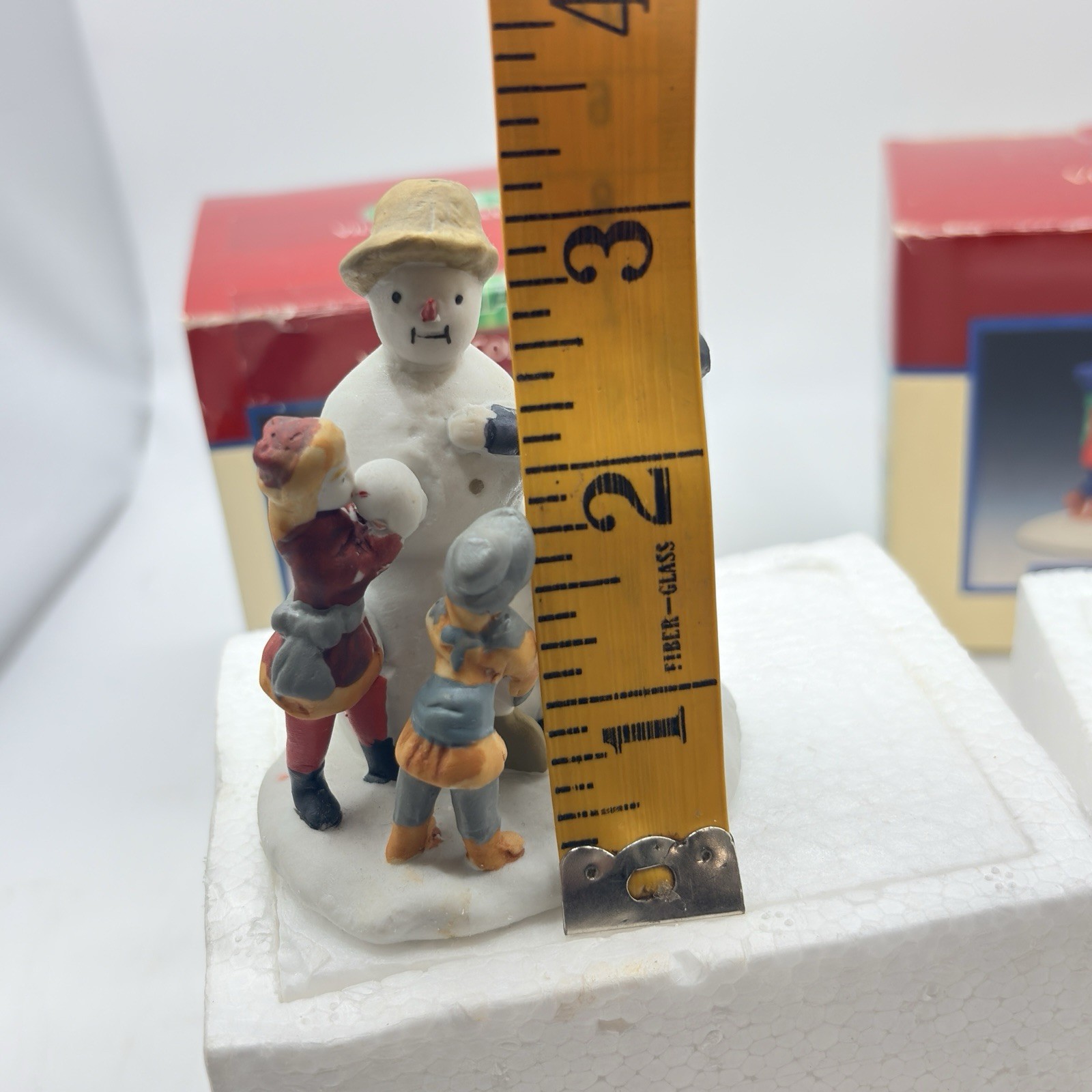 Lemax Christmas Village Collection Lot Of 2 Building A Snowman & Carrying Wood