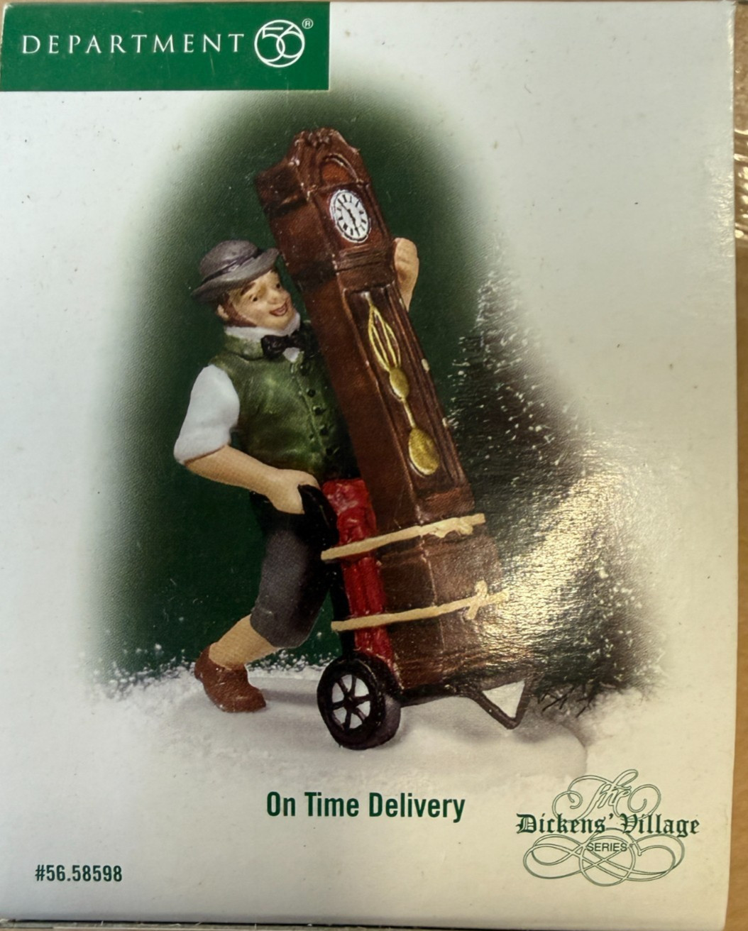 Dept 56 Dickens Village On Time Delivery Figurine #56.58598 Grandfather Clock