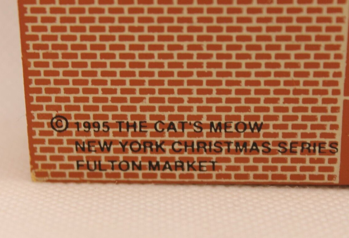 Vtg Cat’s Meow Fulton Market New York Christmas Series 1995 Signed Faline ’95