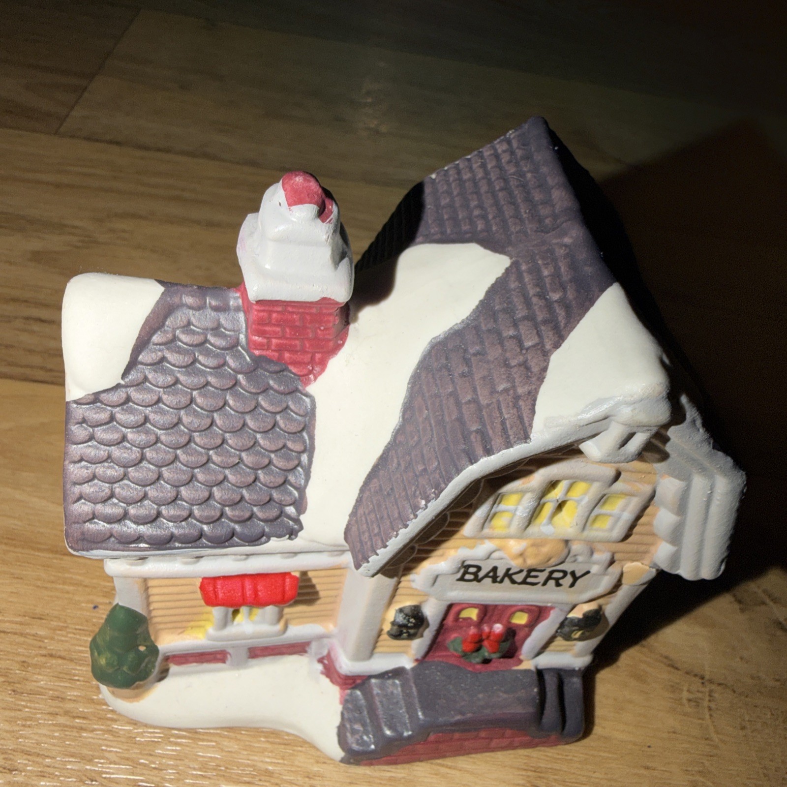 Holiday Time Lighted Porcelain Mini House Bakery ‘ No Light, Christmas Decor